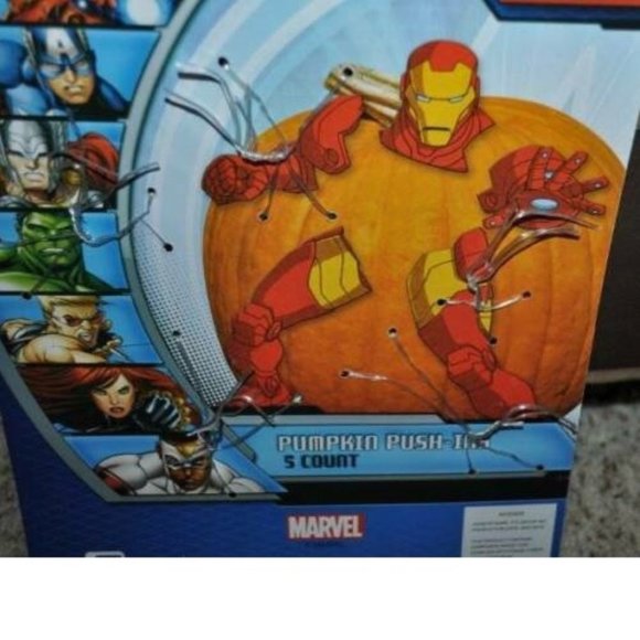 Marvel Ironman Halloween Pumpkin Push In Cake Top Decoration - Picture 3 of 4